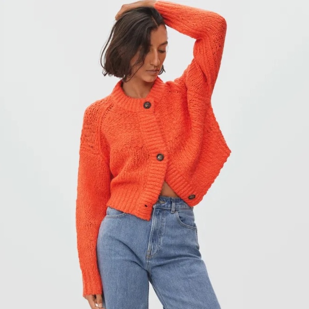 NWT - Everlane Red Amber Lofty Knit Cardigan